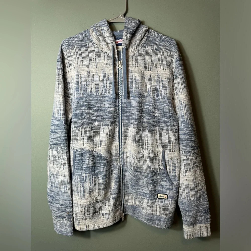 johnnie-O Men's Medium Wake Blue Ombre Full Zip Two Pocket Pascal Hoodie